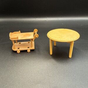Calico Critters 1:16 Mini Tea Cart, Table Faux Wood Epoch Sylvanian